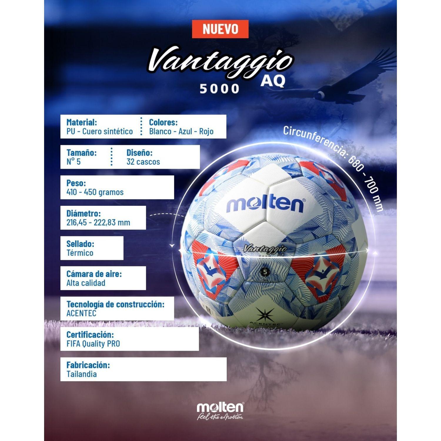Balon Futbol Pelota Molten N5 Vantaggio 5000 Fifa Pro Anfp 2026-2