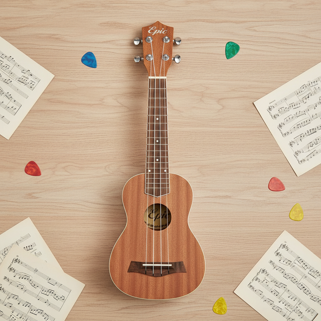 Ukelele Tenor Epic Uk26 19trastes Funda Soporte Cejillo Afinador-7