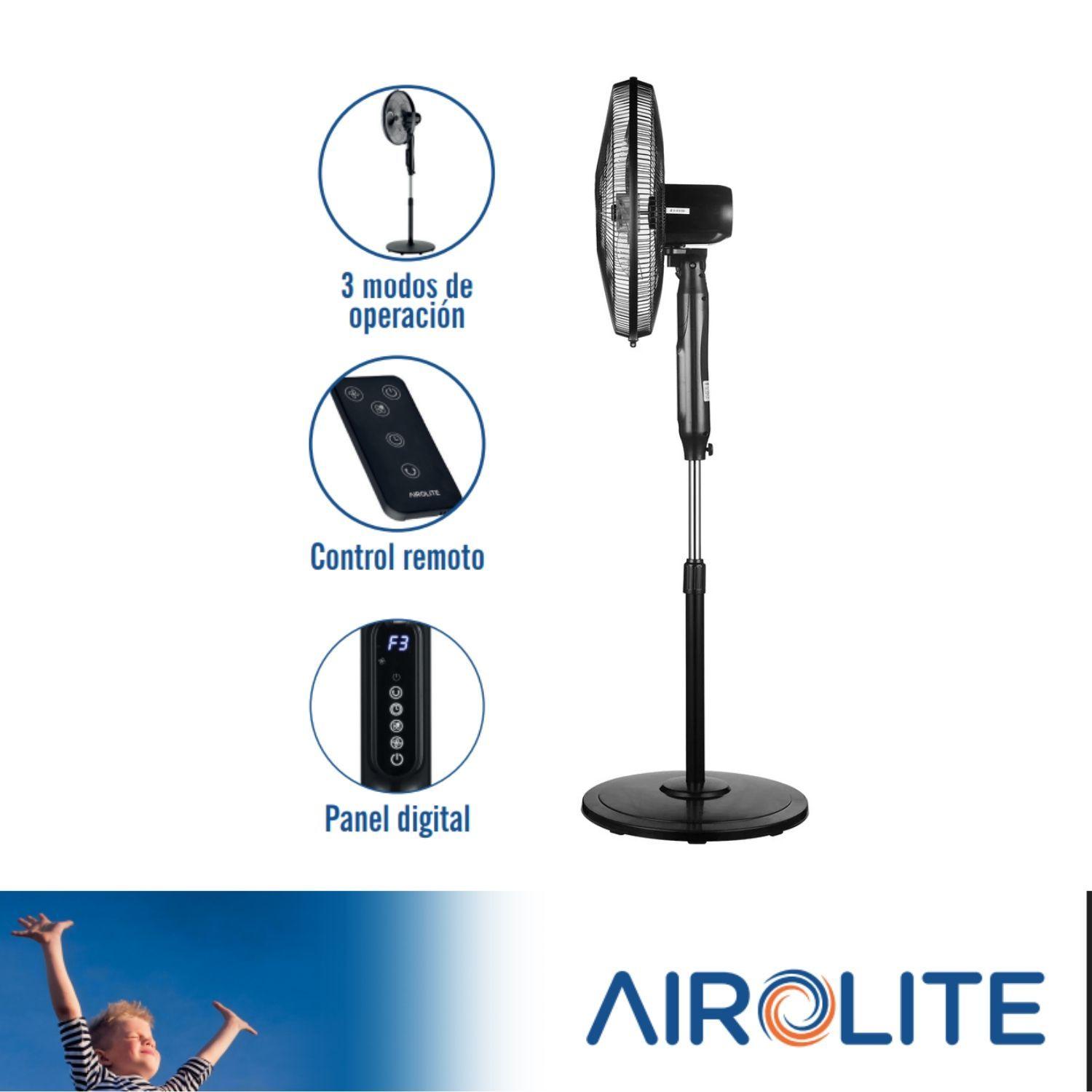 Ventilador Pedestal Pie Silencioso 18 V18p8r Black Airolite-3