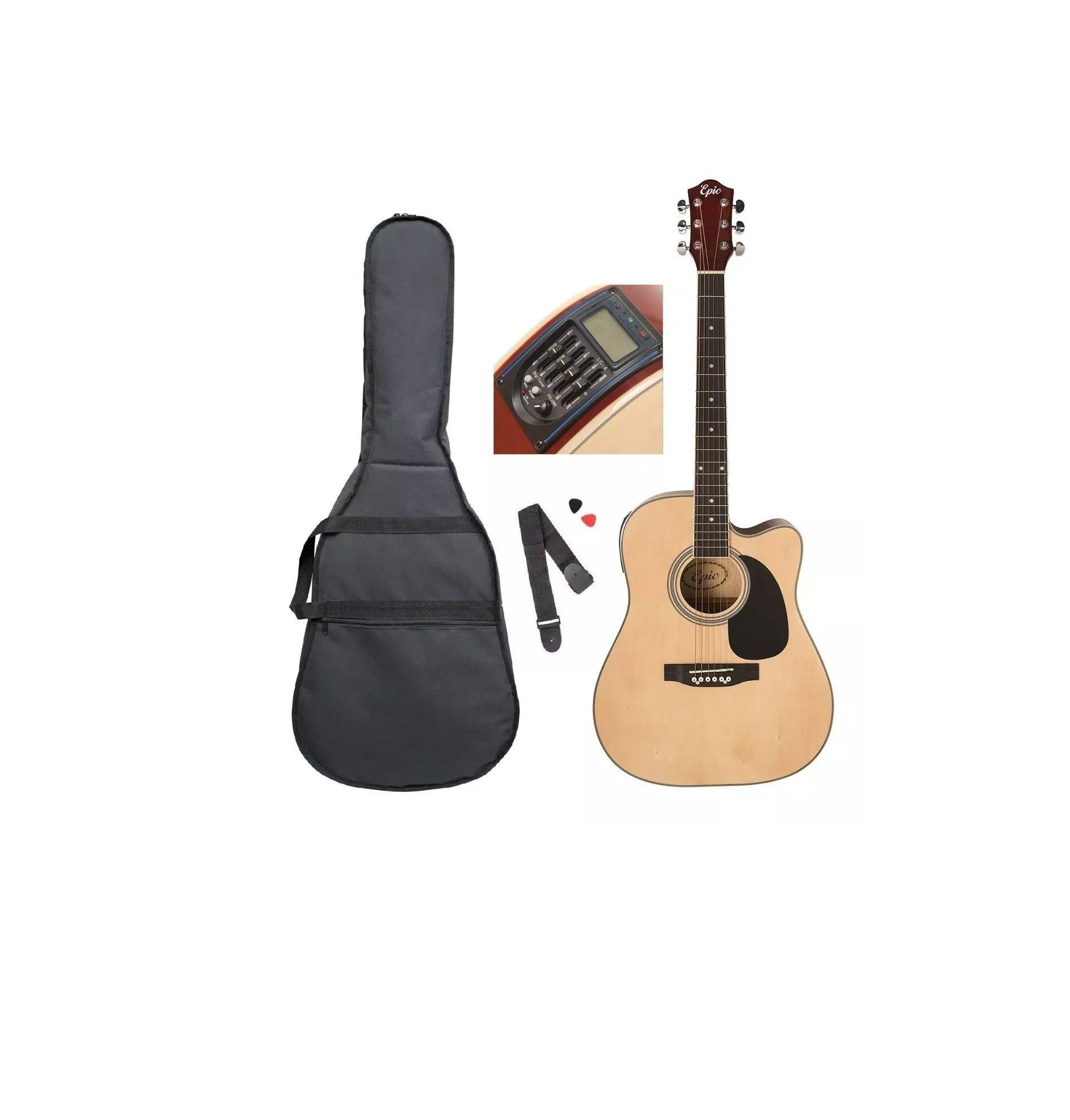 Guitarra Electroacustica Cutaway Epic Ea41 Abeto 21 Trastes-6
