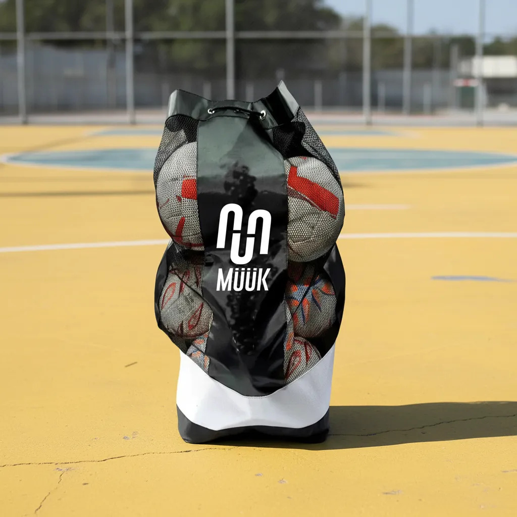 Bolso Balonero Muuk 18 Un Negro Liso Transportar Pelotas-5