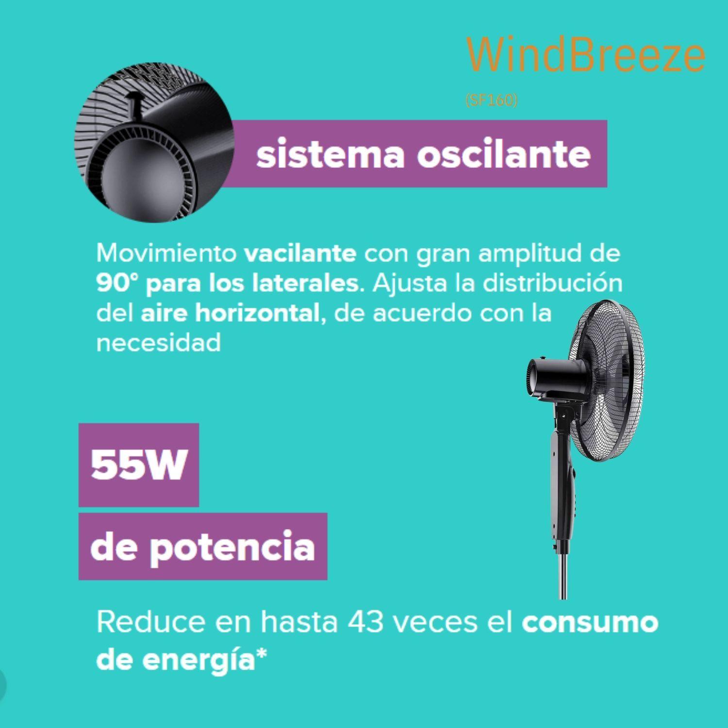 Ventilador Pedestal  Silencioso Mademsa 55w Timer Sf160-4