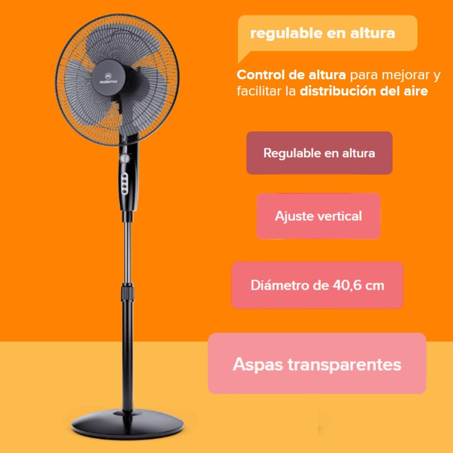 Ventilador Pedestal  Silencioso Mademsa 55w Timer Sf160-5