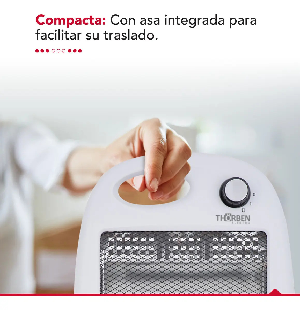 Estufa Electrica Calefactor Bajo Consumo Thorben Carbon Heat 800-6