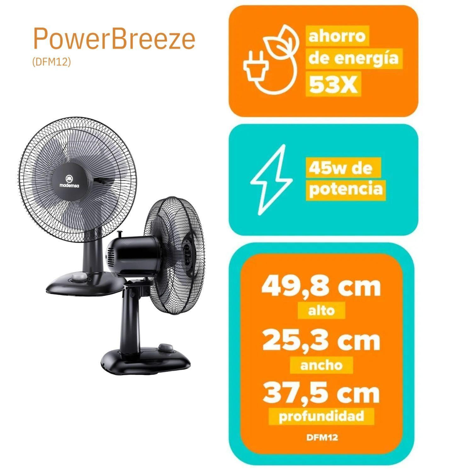 Ventilador Sobremesa Mademsa Silencioso 3 Vel Dfm12 305 Cm-2