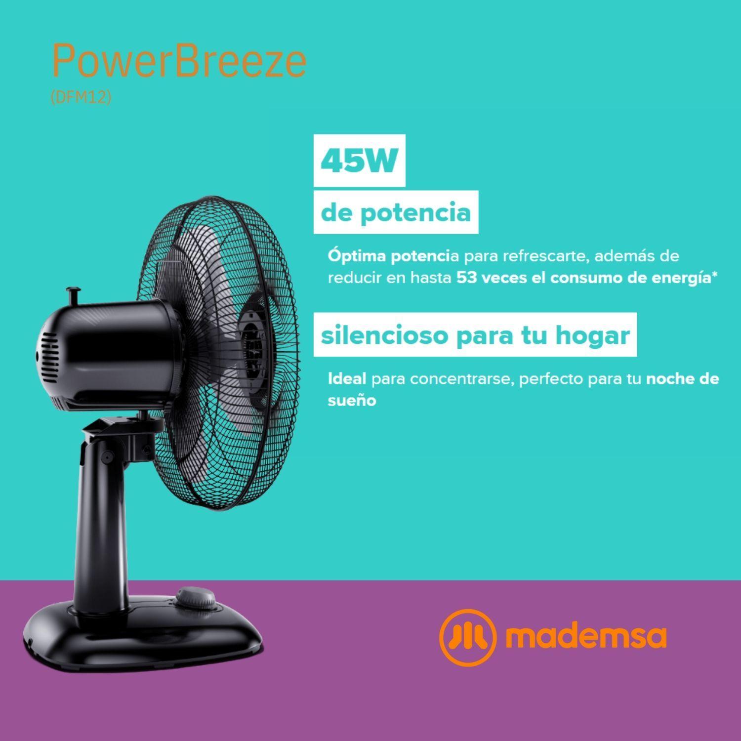 Ventilador Sobremesa Mademsa Silencioso 3 Vel Dfm12 305 Cm-3