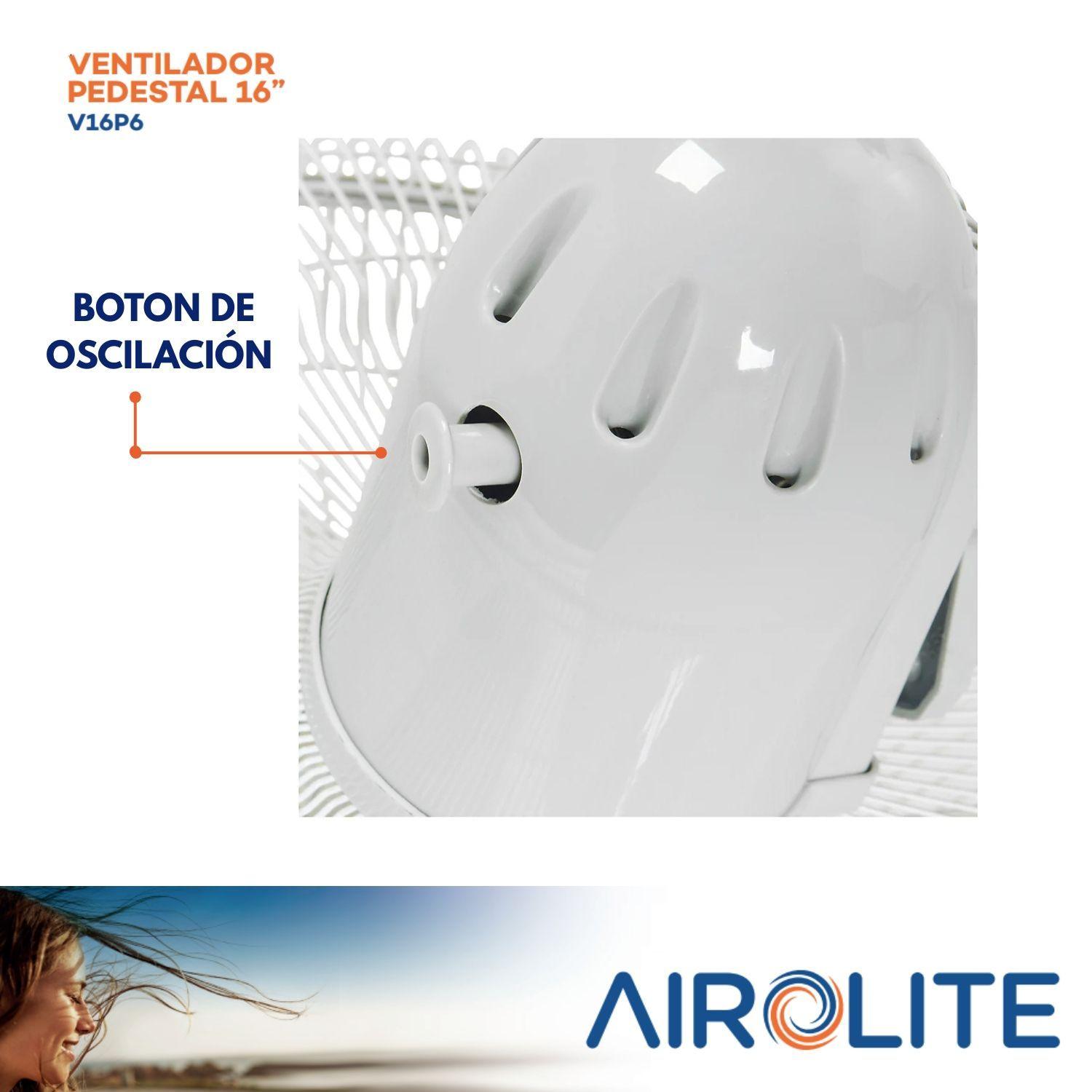 Ventilador Pedestal Pie Silencioso 16 V16p6 Airolite 406cm-4