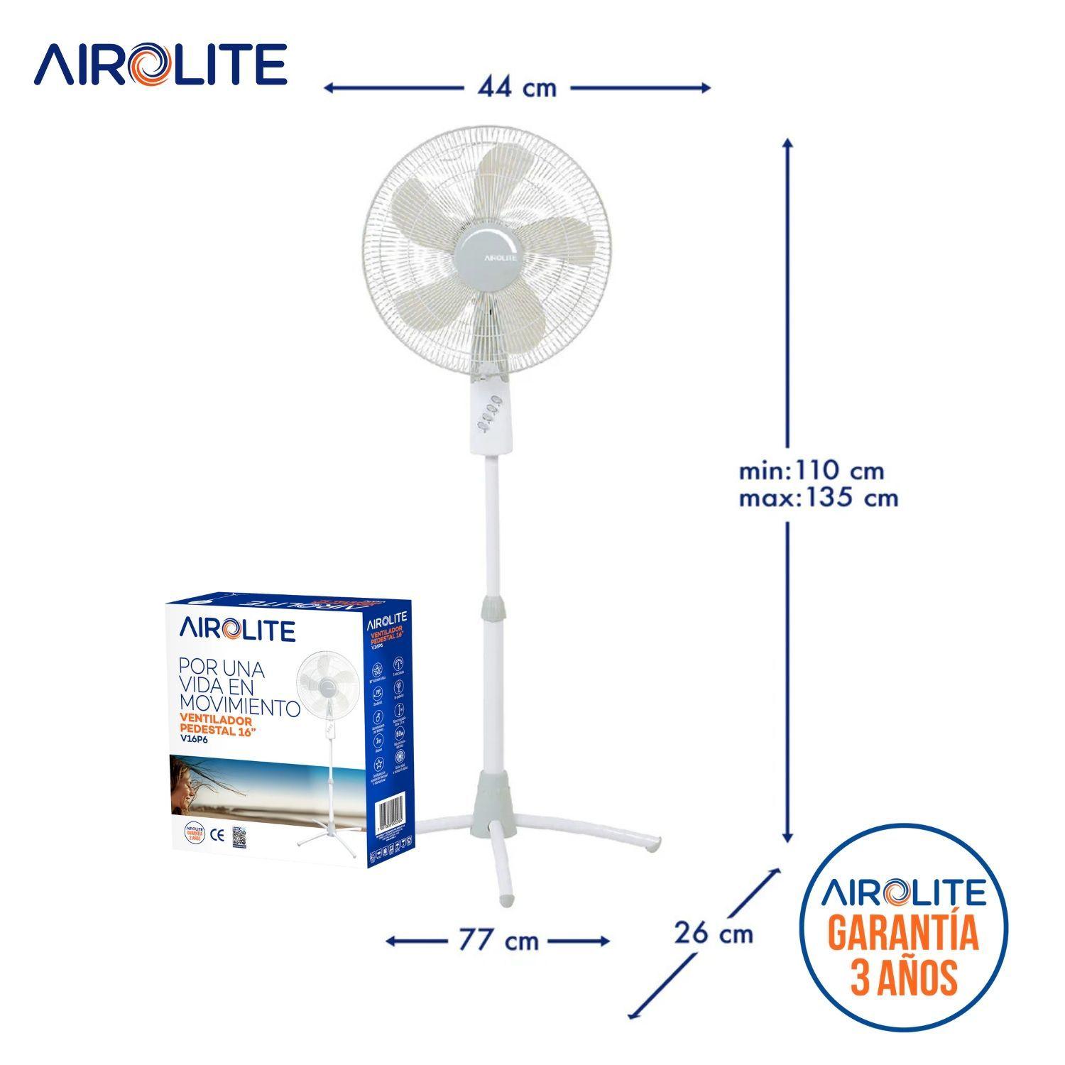 Ventilador Pedestal Pie Silencioso 16 V16p6 Airolite 406cm-6
