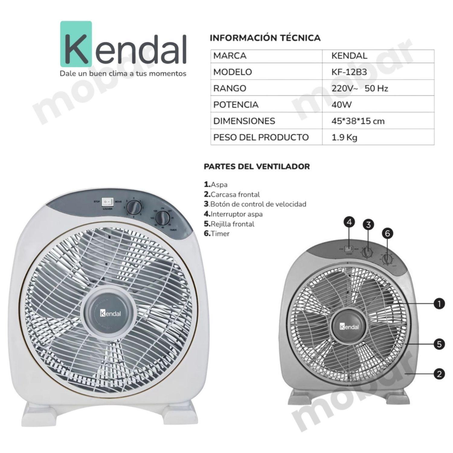 Ventilador Mesa Piso Silencioso Kendal Box Kf-12b3 Timer 120 Min-4