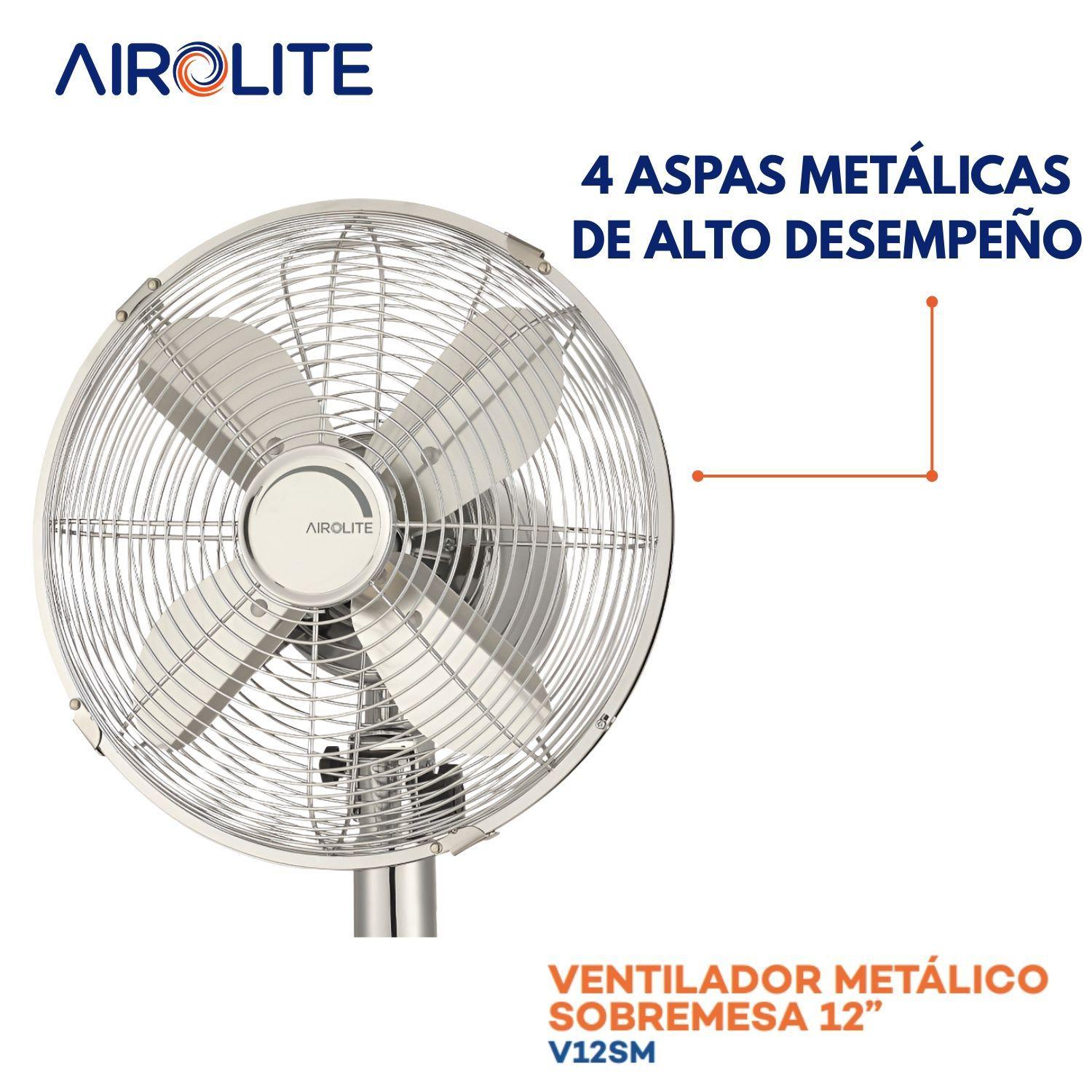 Ventilador Sobremesa Silencioso Metálico V12sm Airolite-5