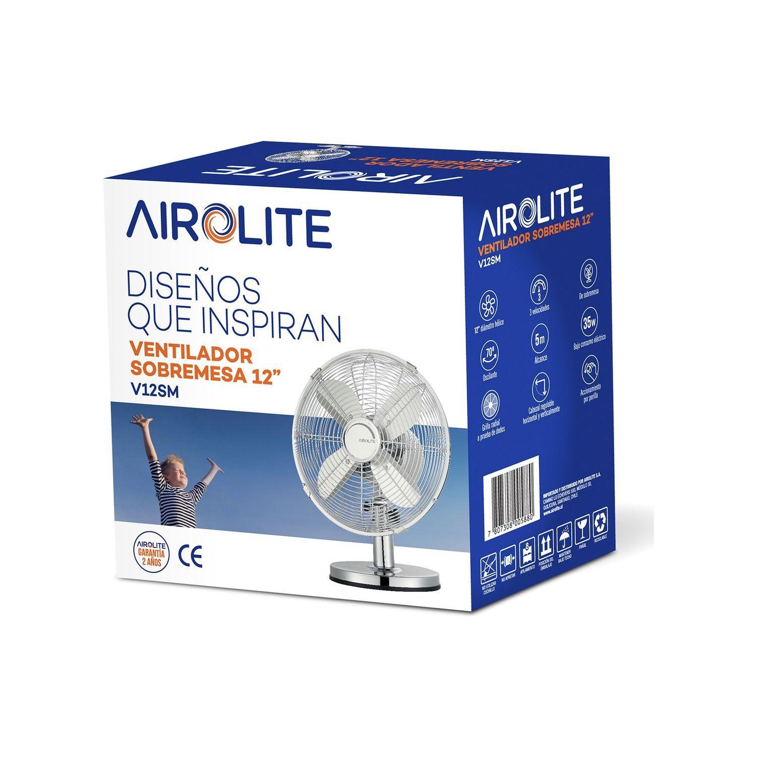 Ventilador Sobremesa Silencioso Metálico V12sm Airolite-7