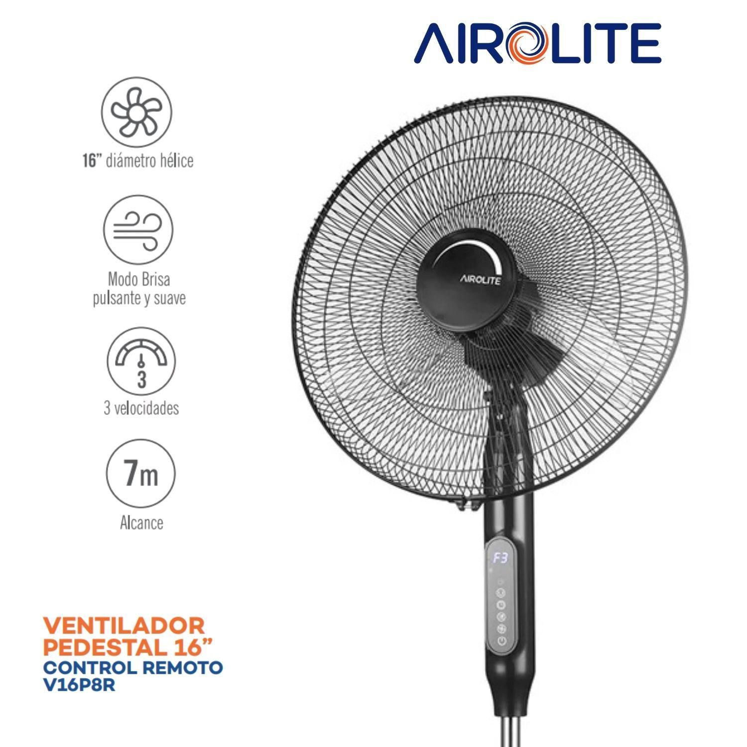 Ventilador Pedestal Pie Silencioso C/r 16 V16p8r Airolite-3