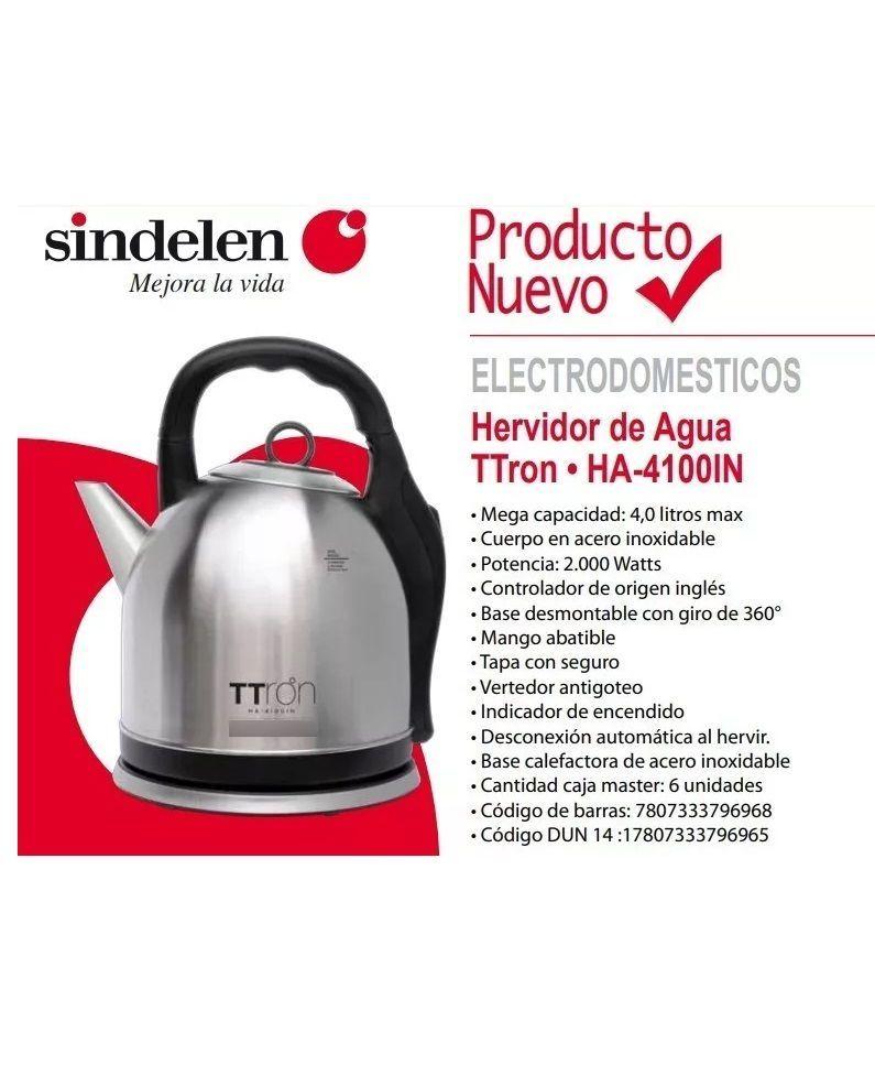 Hervidor De Agua Sindelen Ha-4100in 4lts 2000w Acero Inox-3