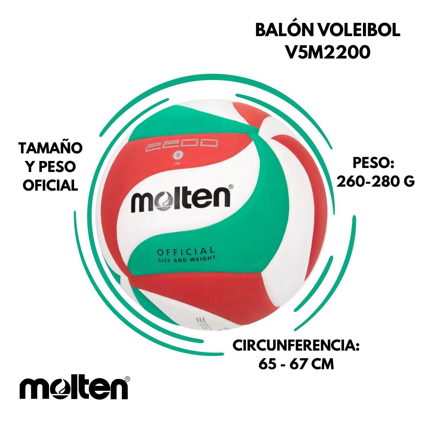 Pelota Volleyball Balon Voleibol Voley 5 V5m2200 Molten Pu-2