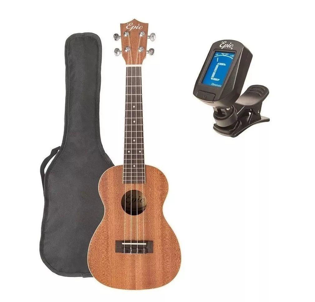 Ukelele Acústico Concierto Epic Uk23 19trastes+funda+afinadr-2
