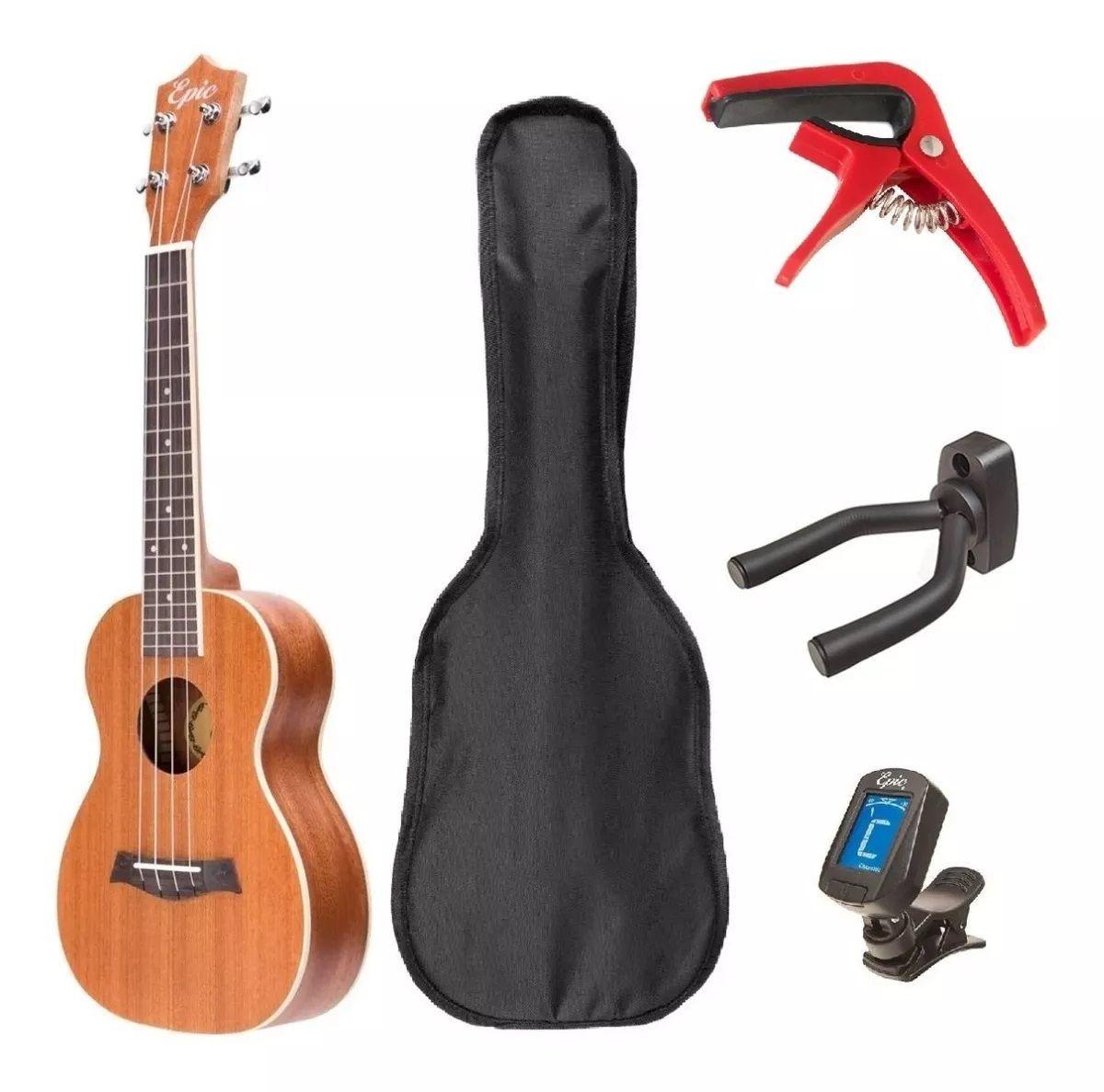 Ukelele Acústico Concierto Epic Uk23 19trastes+funda+afinadr-3