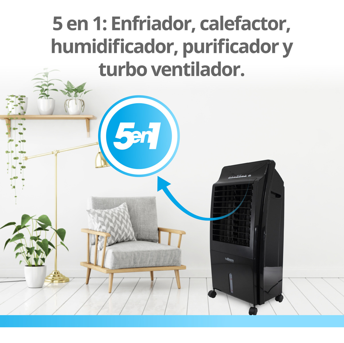 Enfriador Aire Climatizador Portatil Thor 5 En 1 Thorben-5