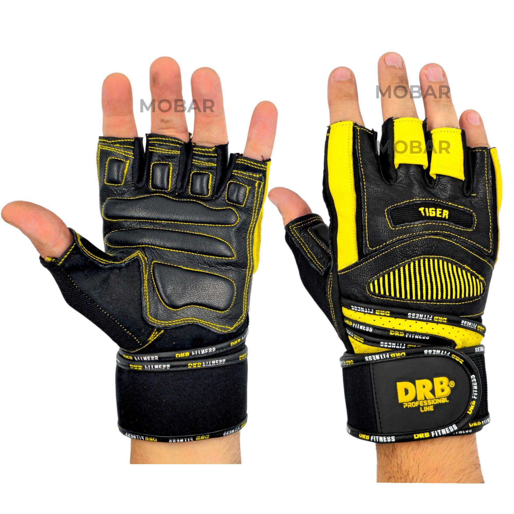 Guantes Gym Entrenamiento Pesas Gimnasio Drb Tiger Pro Cuero-0