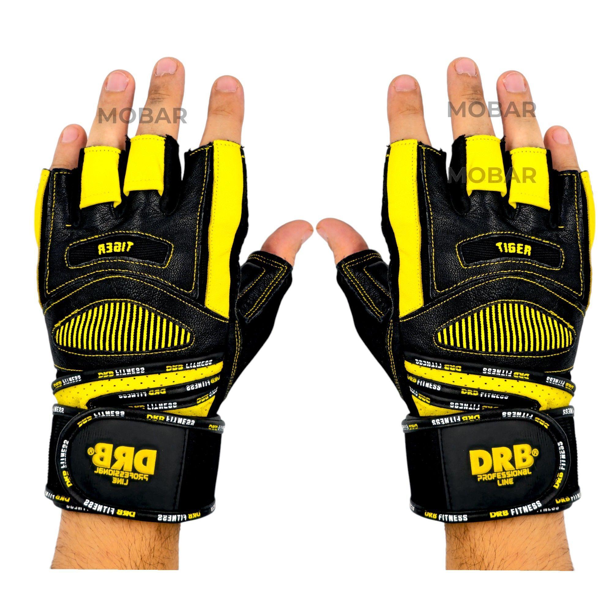 Guantes Gym Entrenamiento Pesas Gimnasio Drb Tiger Pro Cuero-1