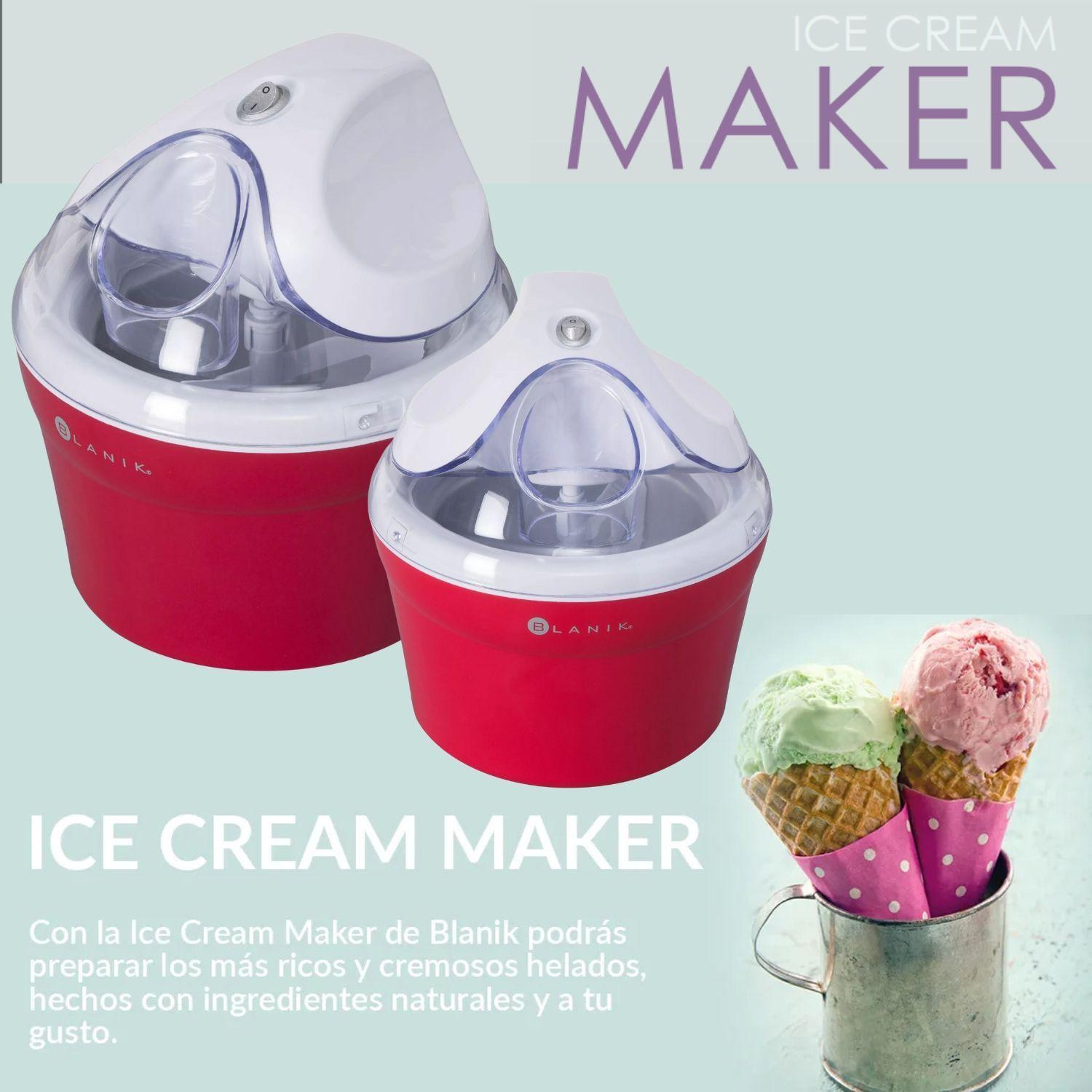 Maquina Helados Ice Cream Maker Blanik Rojo 14lt 12w + Recetas-3