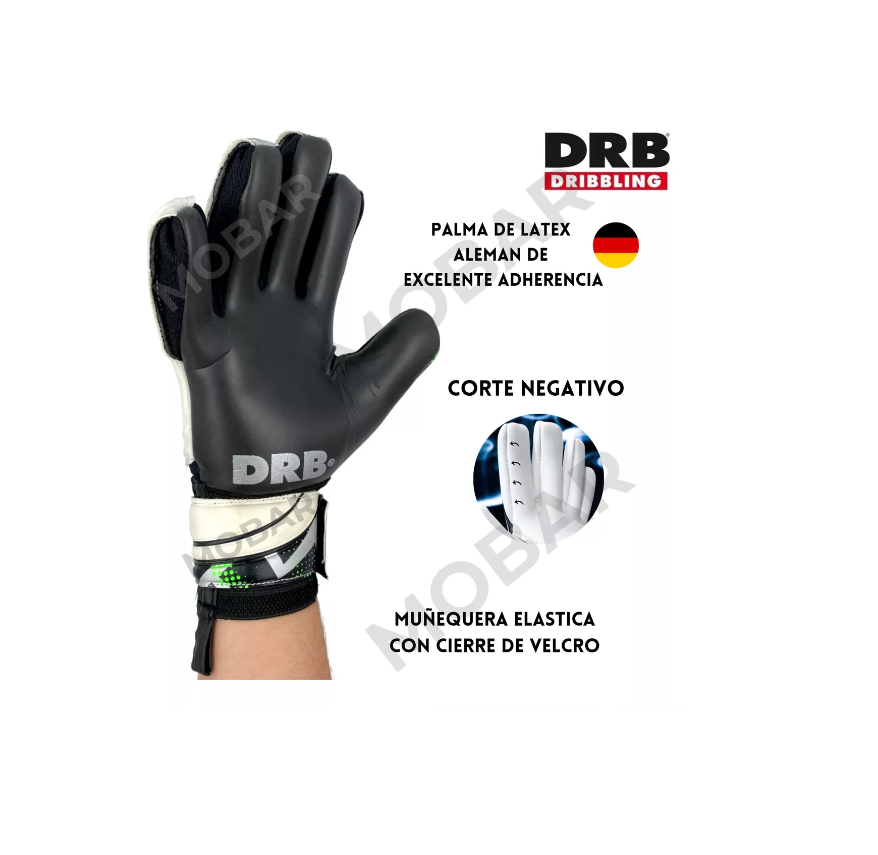 Guantes Arquero Portero Con Ferulas Drb Striker Latex Aleman-4