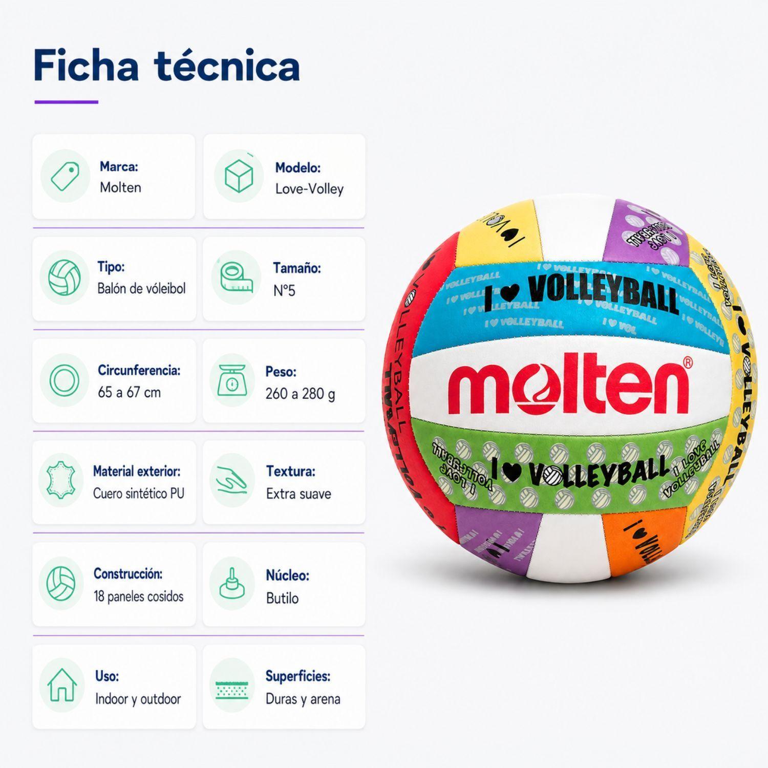 Pelota Volleyball Balon Voleibol Volei Molten Love Volley N5-2