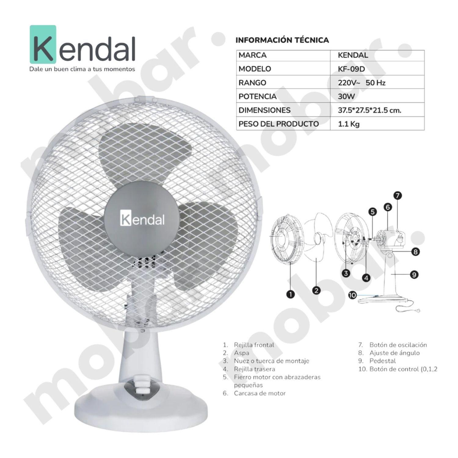 Ventilador Mesa Sobremesa Silencioso Kendal Kf-09d Oscilante-6