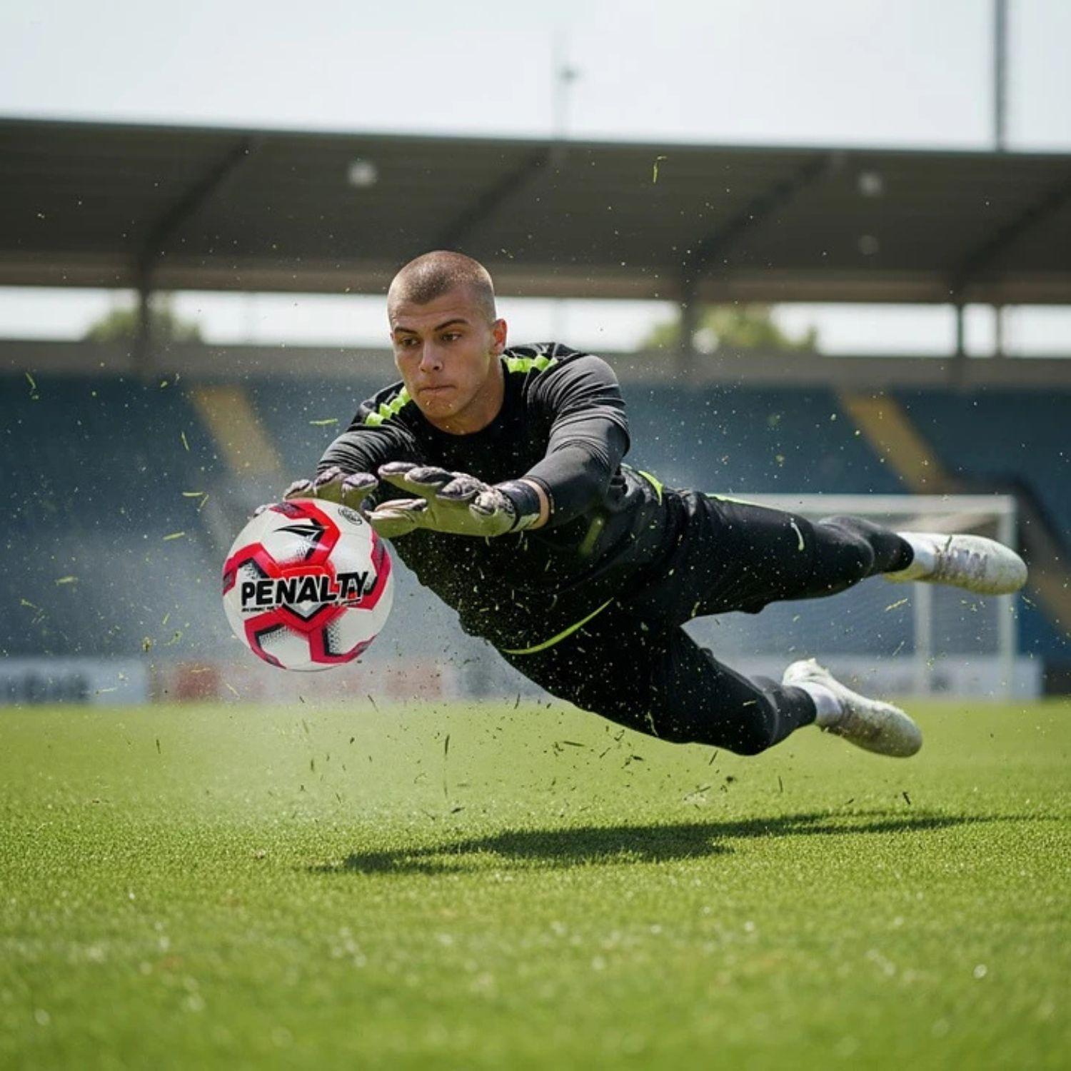 Pelota Futbolito Balon Futbol 7 N4 Penalty Storm XXV Bote Medio Rojo-8