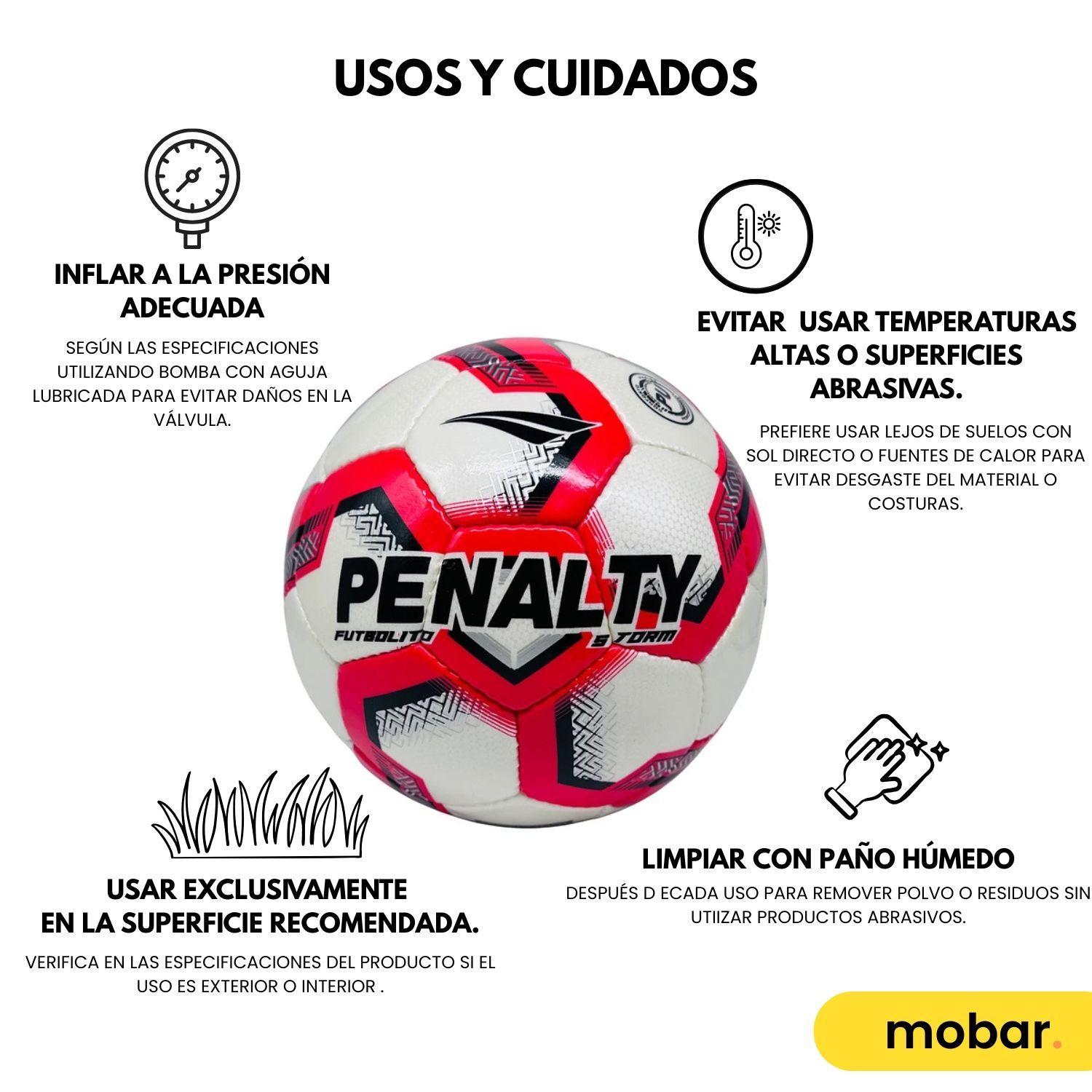Pelota Futbolito Balon Futbol 7 N4 Penalty Storm XXV Bote Medio Rojo-9