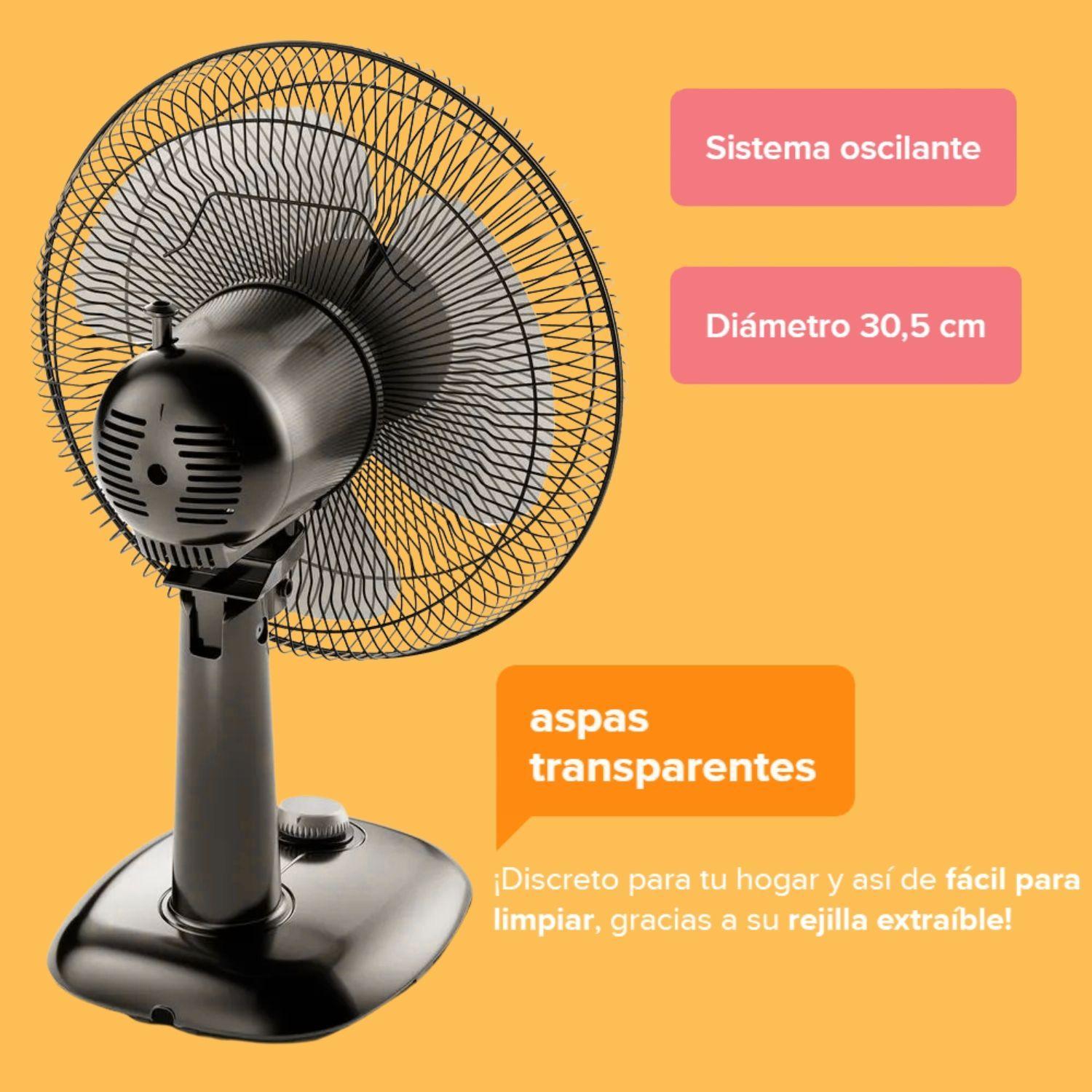 Ventilador Sobremesa Silencioso Mademsa 40w 40,6 Cm Dfm16-4