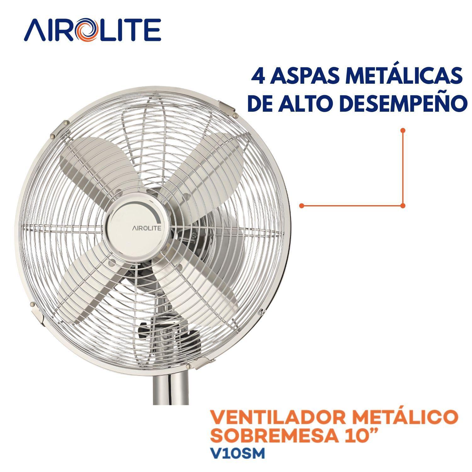 Ventilador Sobremesa Escritorio Metal 10 V10sm Airolite-5