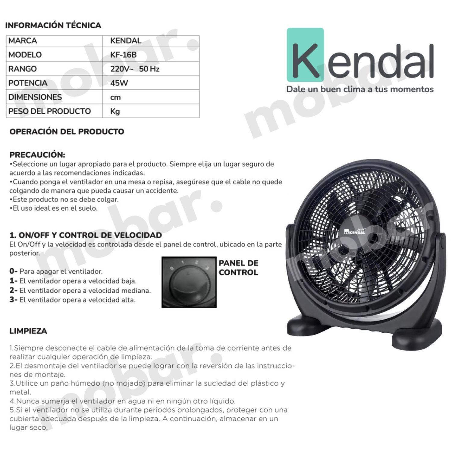 Ventilador Piso Mesa Silencioso Kendal Kf-16b Aspas 40cm 45w-3