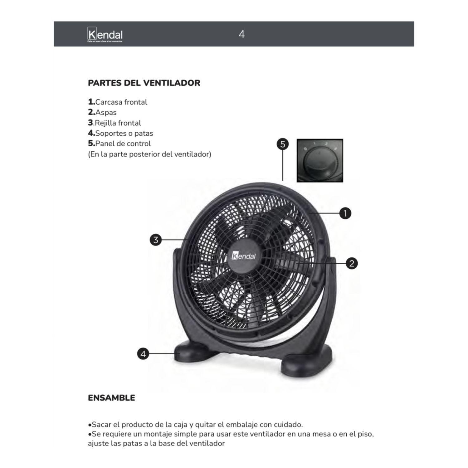 Ventilador Piso Mesa Silencioso Kendal Kf-16b Aspas 40cm 45w-4