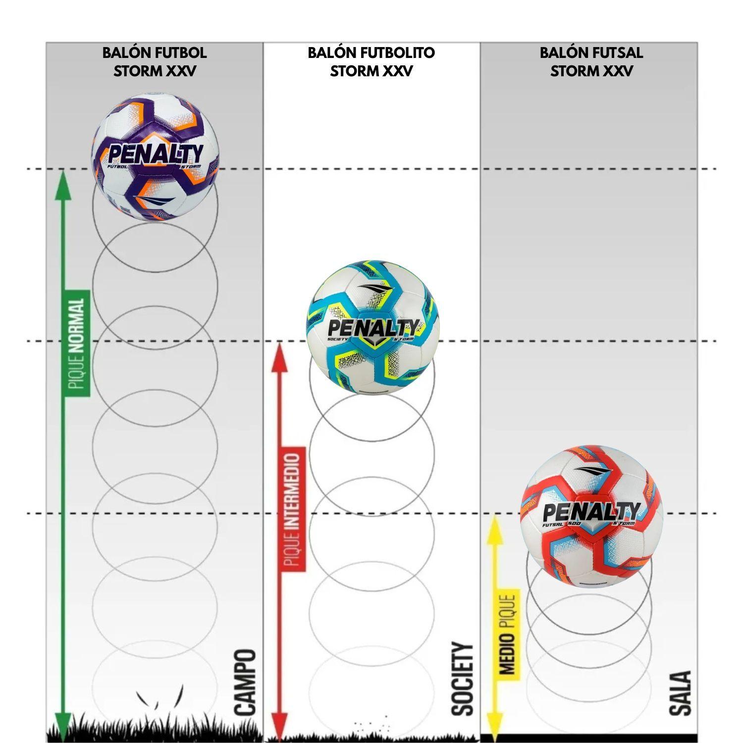 Pelota Futbolito Balon Futbol 7 N 5 Penalty Storm XXV Bote Medio Rojo-2