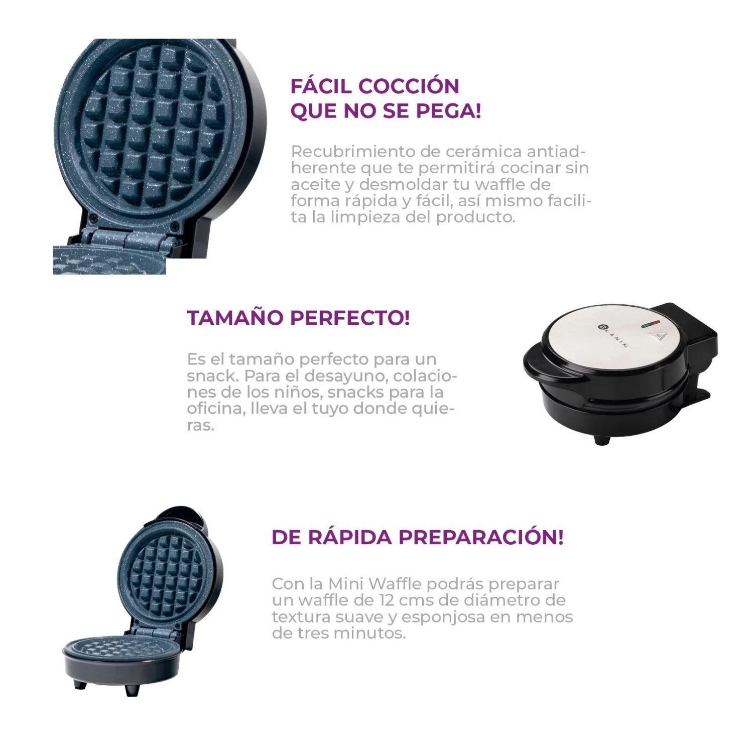 Máquina Mini Waffles Wafles Wafflera Blanik Bmw079 -4
