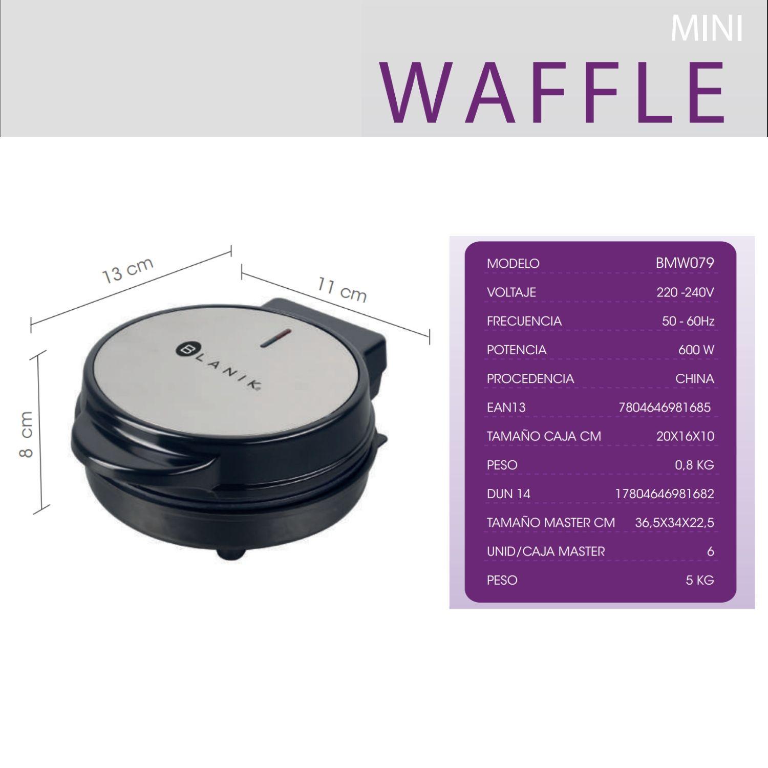 Máquina Mini Waffles Wafles Wafflera Blanik Bmw079 -5
