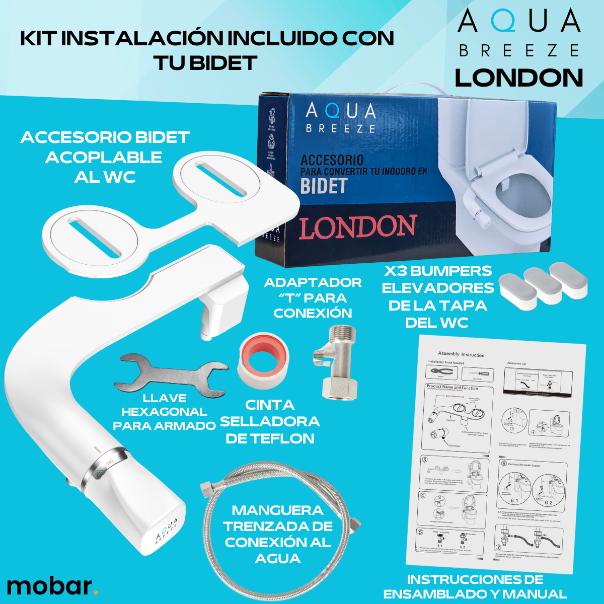 Bidet Wc Ducha Arabe Turca Inodoro Lavado London Aquabreeze-3