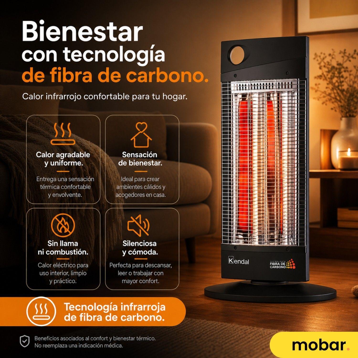 Calefactor Estufa Fibra De Carbono Nsb 120k5 Negra-5