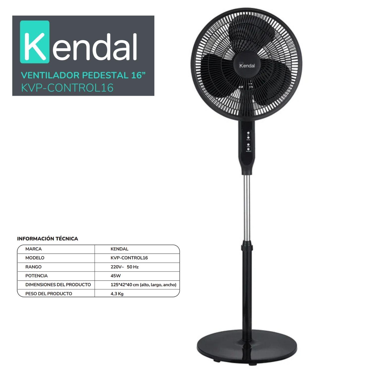 Ventilador Pedestal Pie Silencioso Control Remoto Kvpcontrol16 Kendal-2