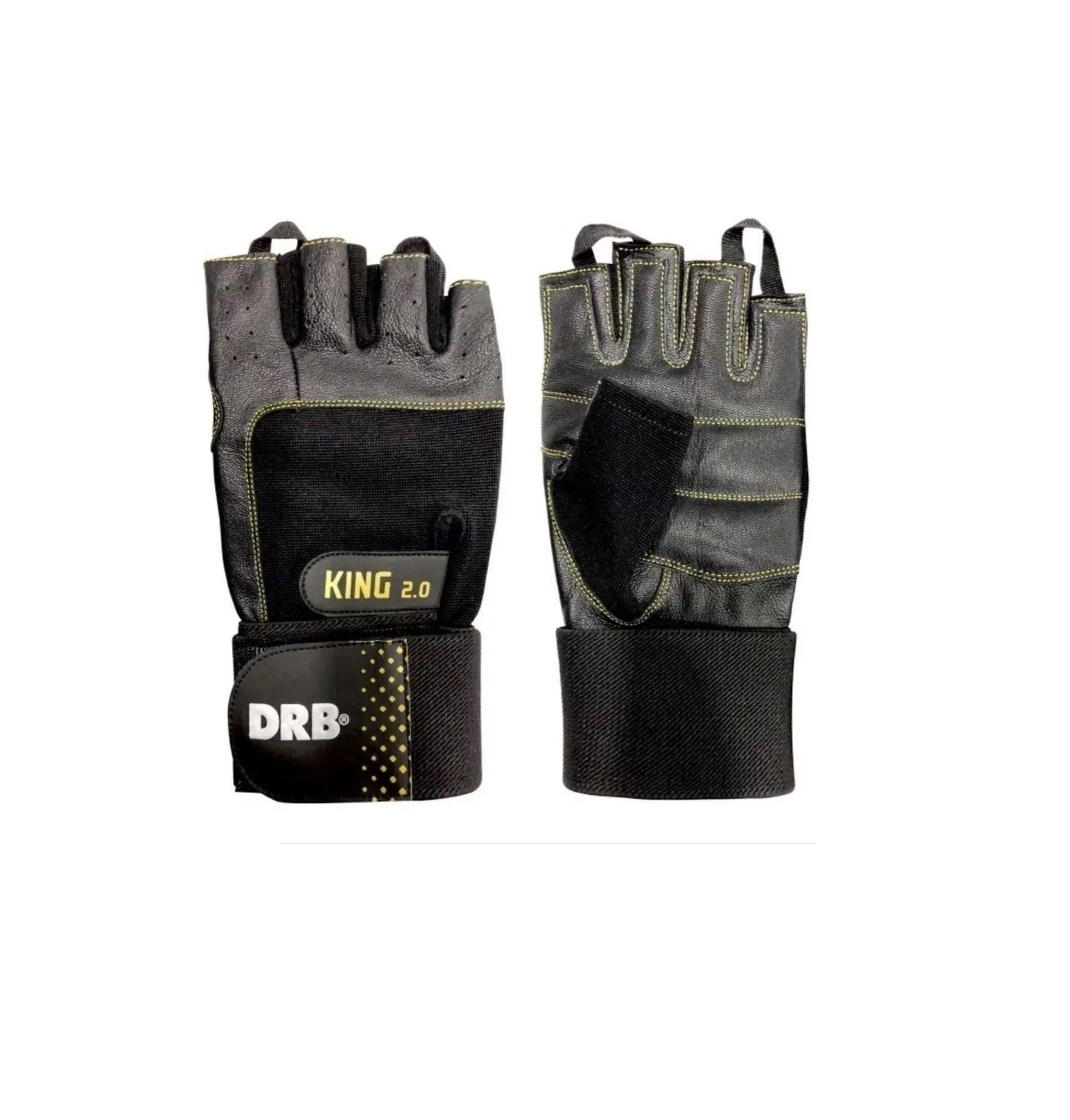 Guantes Gym Cuero Entrenamiento Pesas Fitness Drb King 2.0-0
