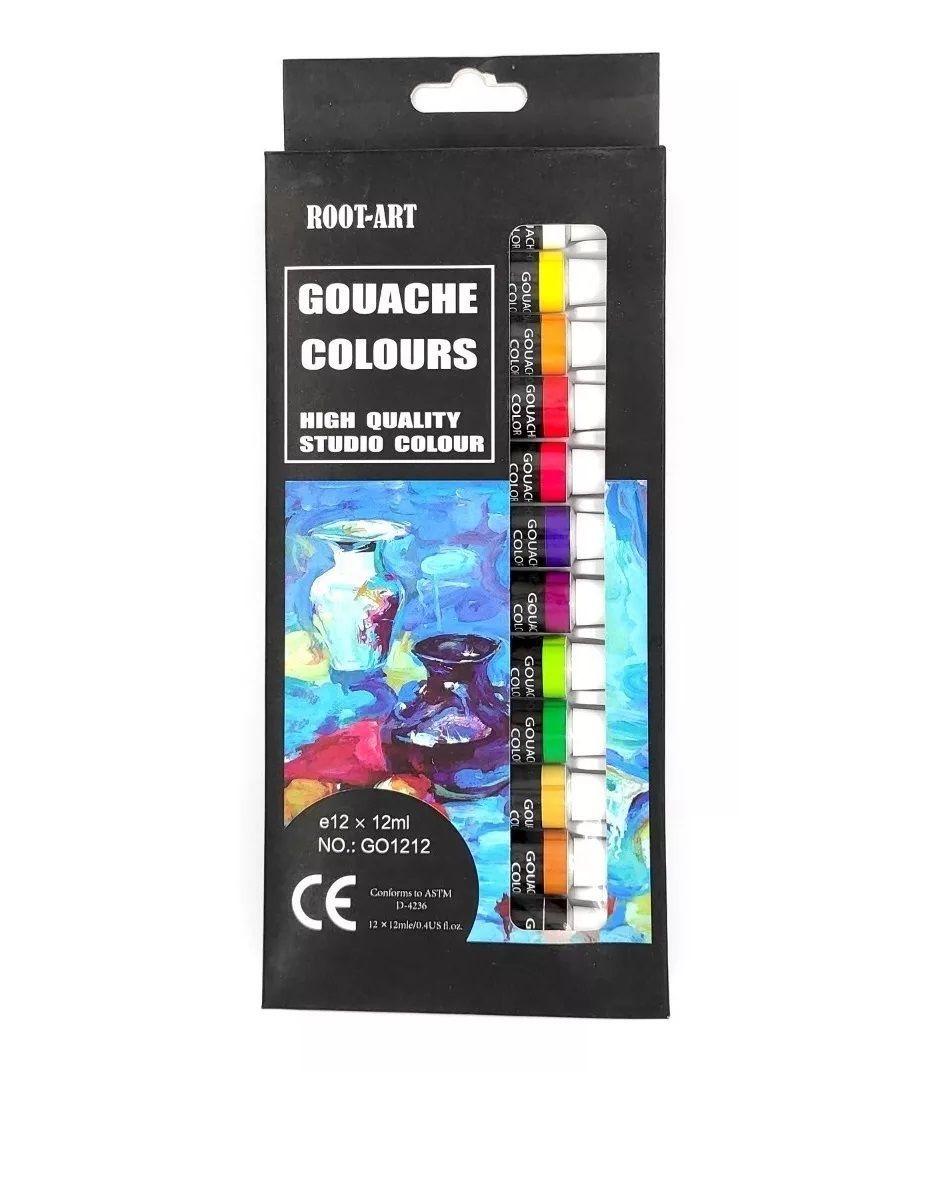 Set Pinturas Gouache Témpera Pigmentos Tubo 12 Colores 12ml-4