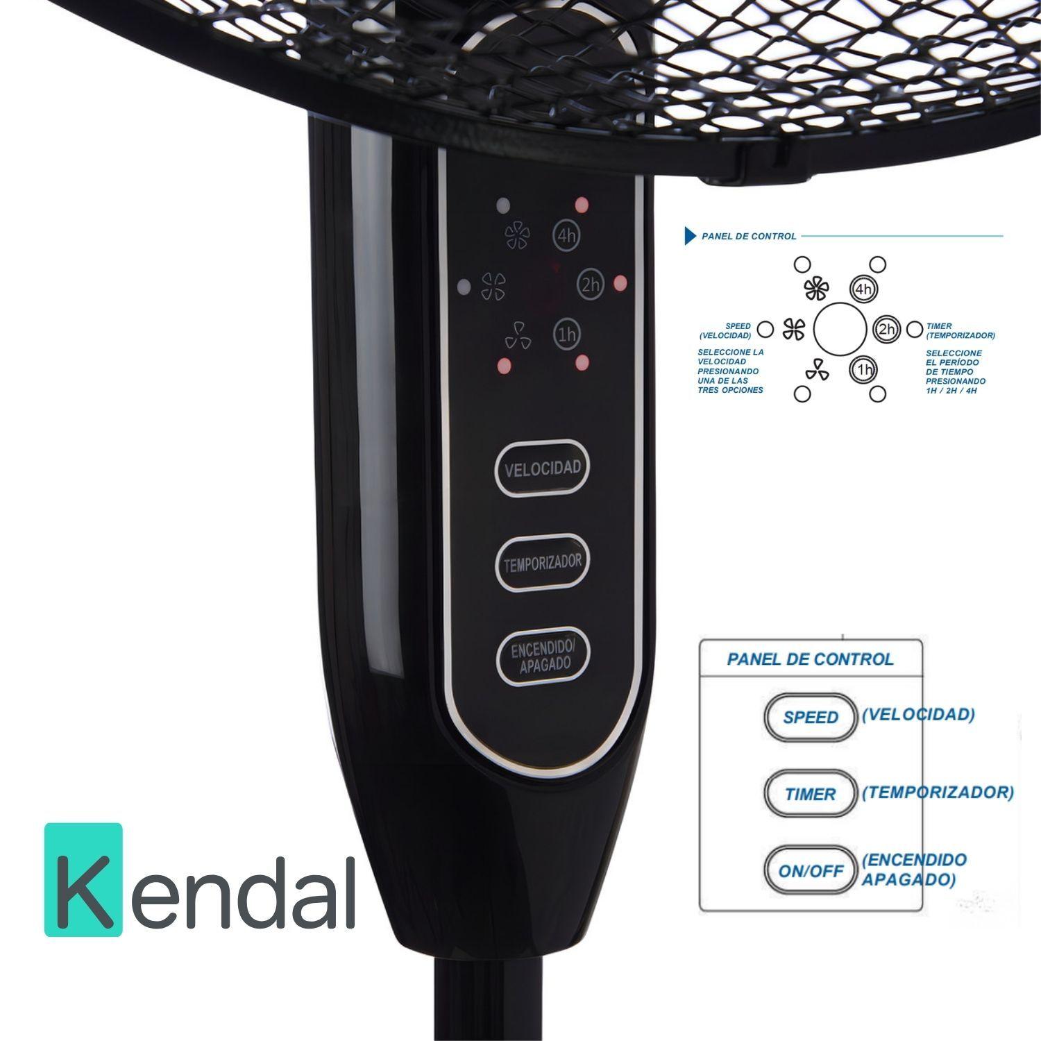 Ventilador Pedestal De Pie 16´´ Control Remoto Kendal Kfr16p-4