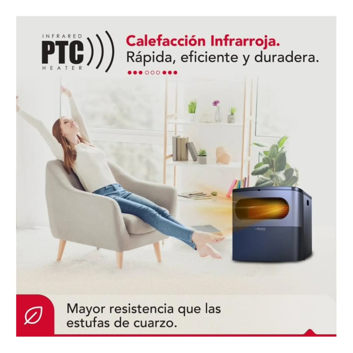 Estufa Infrarroja Calefactor Bajo Consumo Thorben Compact Wifi 3 en 1-4