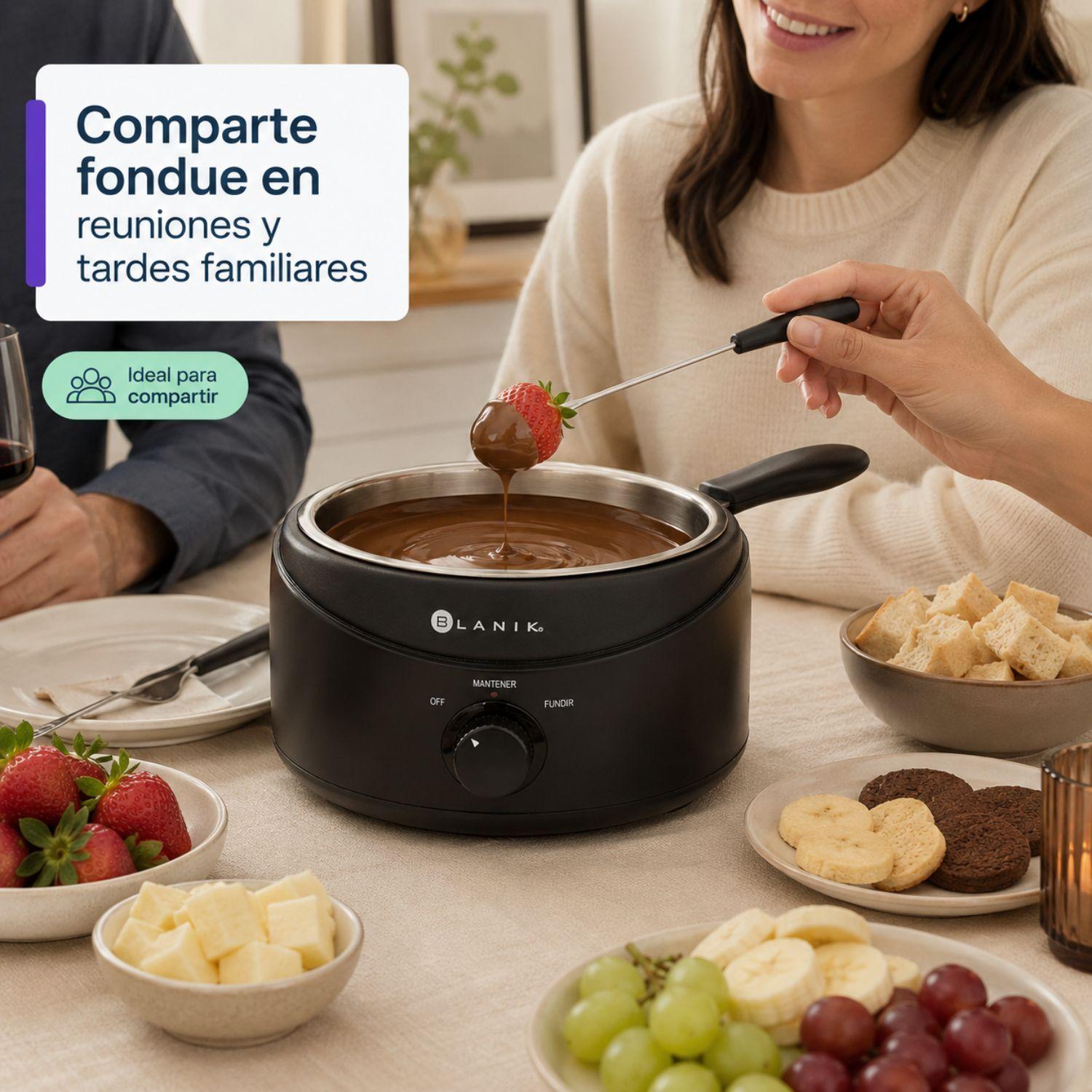Fondue Maker Blanik Bfm098 Electrico 1 Litro Con 6 Pinchos-2