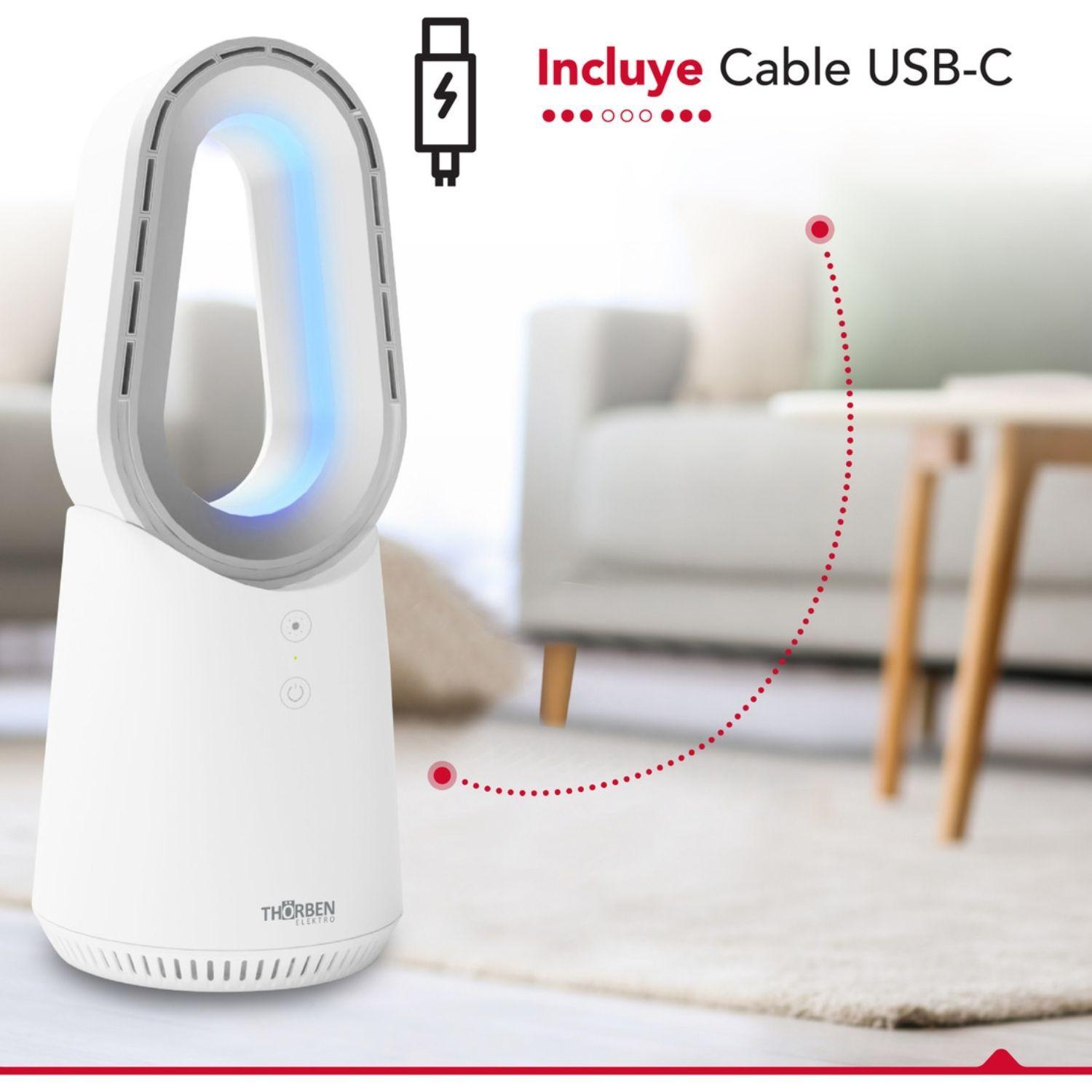 Ventilador Escritorio Silencioso Thor Bladeless Ledfan Thorben-3