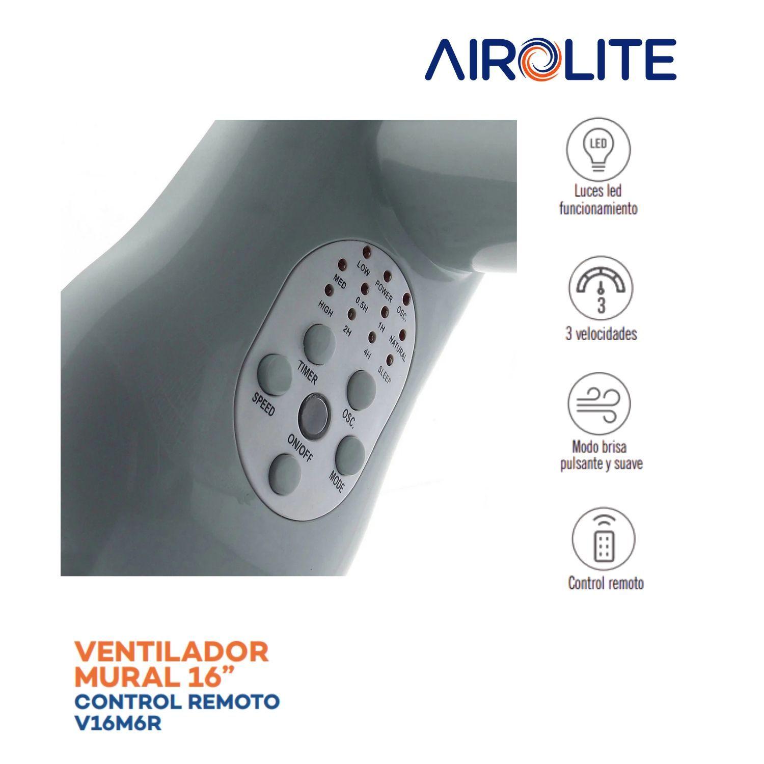 Ventilador Pared Muro 16 Con C/r Timer V16m6r Airolite-5
