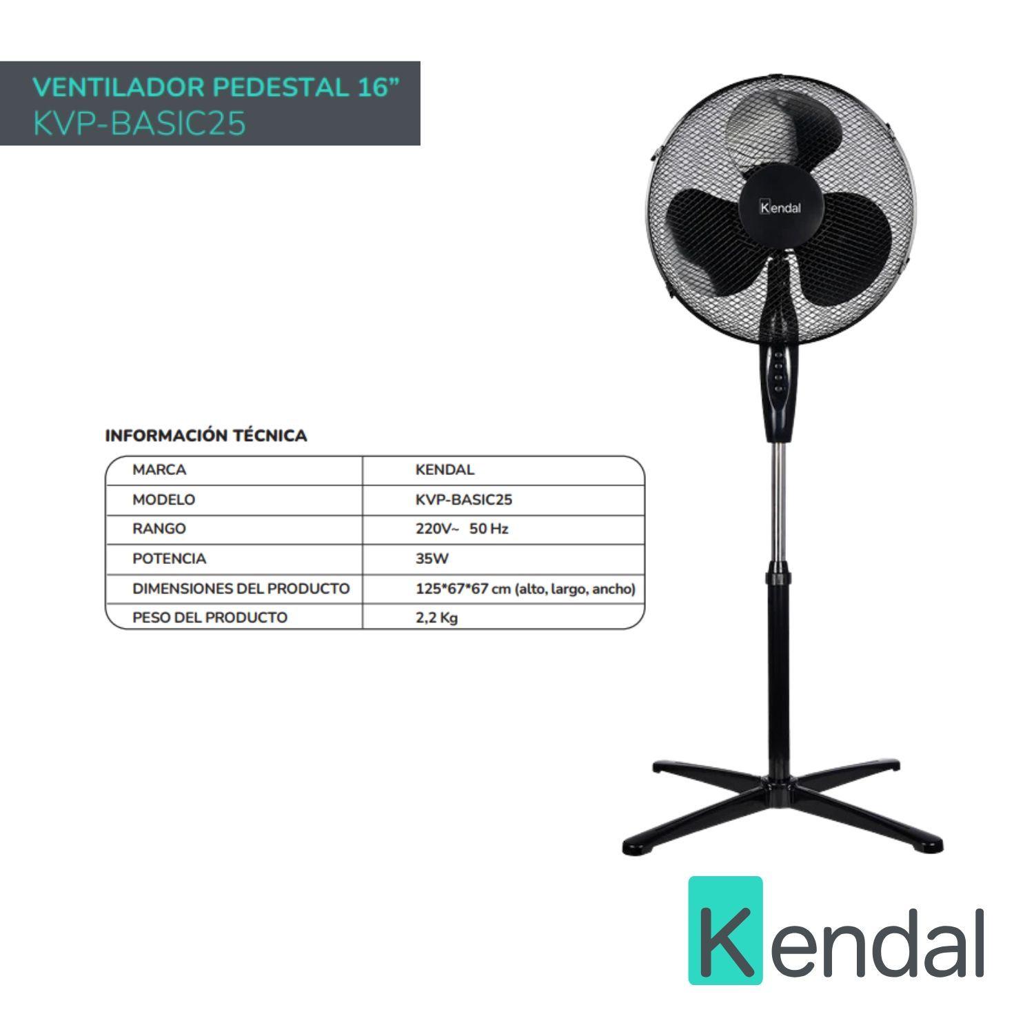 Ventilador Pedestal Silencios 16 Pulgadas Kvp-basic25 Kendal-1