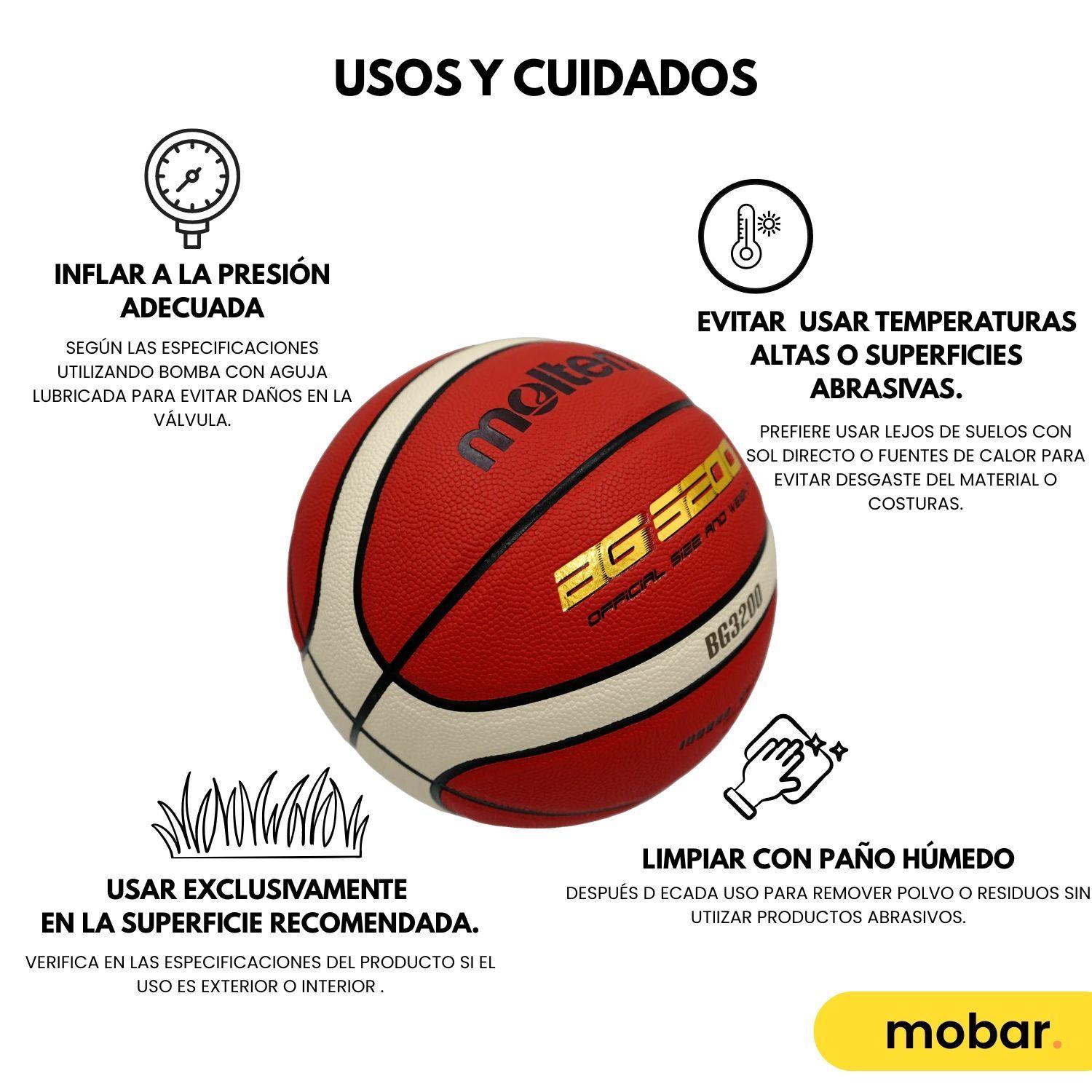 Balon Basquetbol Basketball Pelota Bg3200 N 7 Molten Indoor Outdoor-8