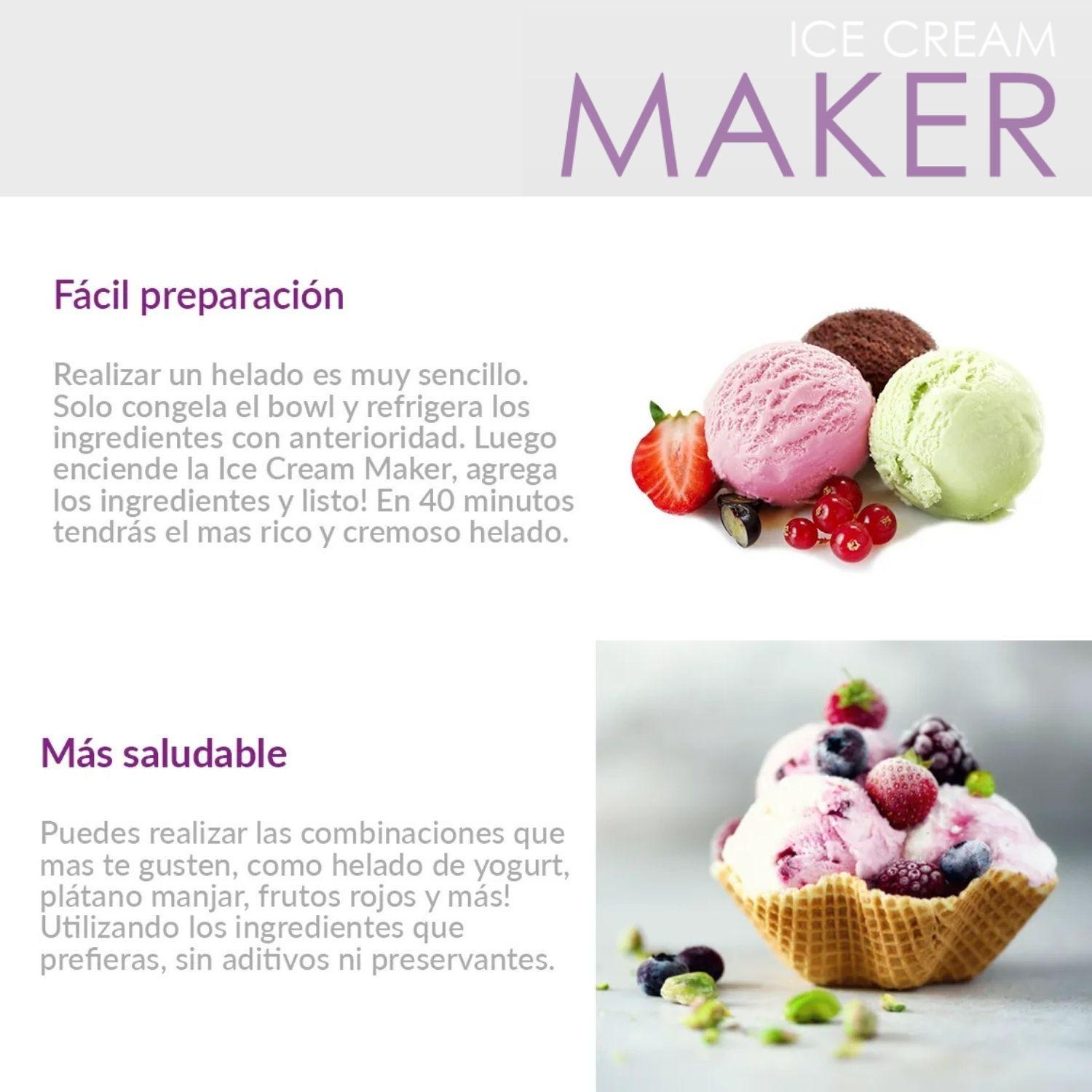 Maquina Helados Ice Cream Maker Blanik Menta 14lt 12w + Recetas-4