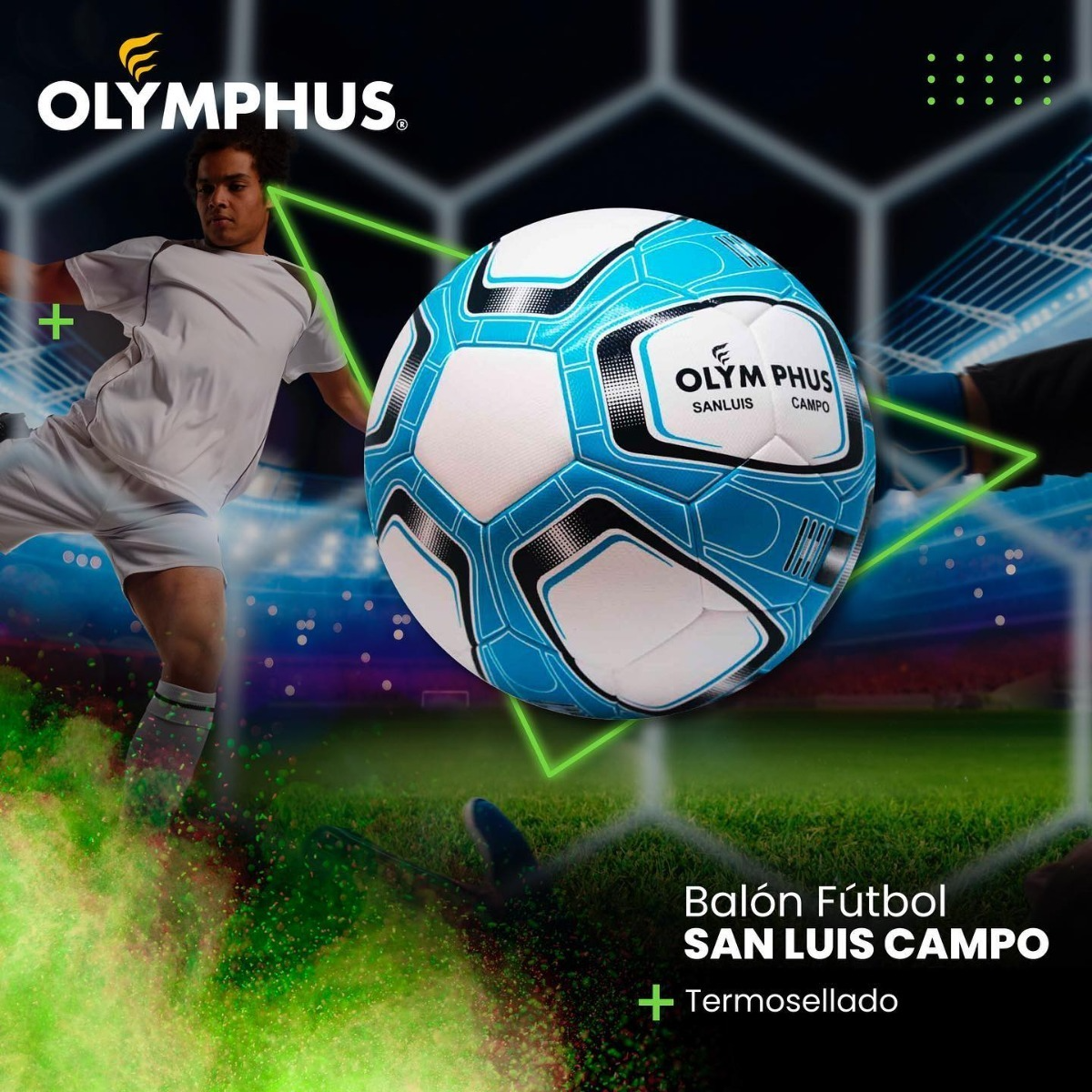 Balon Futbol N5 Oficial Olymphus San Luis Thermo Sellado Pro-2